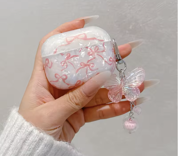 For Airpods 4 3 2 1 Case Cute Glitter Bow knot Shell pattern Crystal Soft Clear Earphone Cover For Airpods Pro 2 2nd Protective