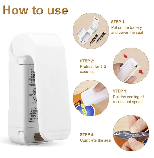 Mini Hea Bag Seal Machine Package Sealer Bags Thermal Plastic Food Bag