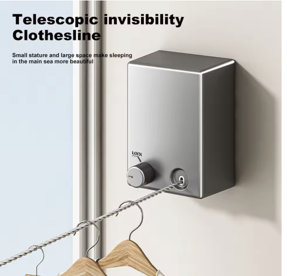 Retractable Clothesline Stainless Seel Pull-Out Clothes-Drying Machine Rope Space-Saving Clothes Drying Rack For Household